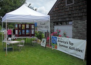 The Vermont Festival of the Arts Booth was well-attended by both locals and tourists at the Fair Haven Welcome Center in Fair Haven, VT.